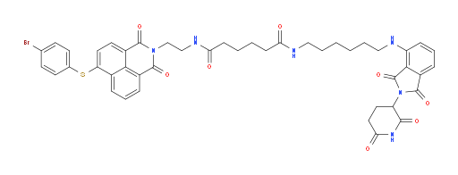 N'-(2-{8-[(4-bromophenyl)sulfanyl]-2,4-dioxo-3-azatricyclo[7.3.1.0,5,13]trideca-1(13),5,7,9,11-pentaen-3-yl}ethyl)-N-(6-{[2-(2,6-dioxopiperidin-3-yl)-1,3-dioxo-2,3-dihydro-1H-isoindol-4-yl]amino}hexyl)hexanediamide
