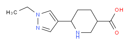6-(1-ethyl-1H-pyrazol-4-yl)piperidine-3-carboxylic acid