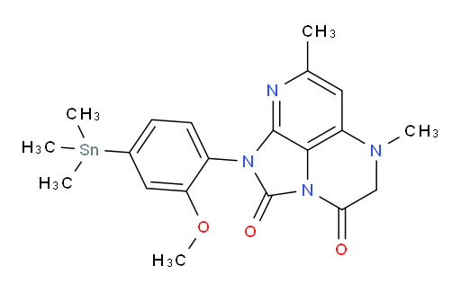 1-(2-methoxy-4-(trimethylstannyl)phenyl)-5,7-dimethyl-4,5-dihydro-1H-1,2a,5,8-tetraazaacenaphthylene-2,3-dione