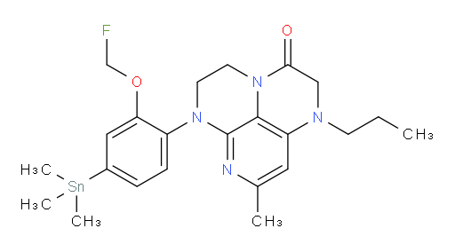6-(2-(fluoromethoxy)-4-(trimethylstannyl)phenyl)-8-methyl-1-propyl-1,2,5,6-tetrahydro-1,3a,6,7-tetraazaphenalen-3(4H)-one