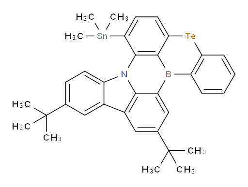 11,14-di-tert-butyl-8-(trimethylstannyl)-5-tellura-8b-aza-15b-borabenzo[a]naphtho[1,2,3-hi]aceanthrylene