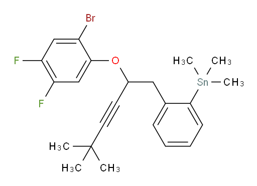 (2-(2-(2-bromo-4,5-difluorophenoxy)-5,5-dimethylhex-3-yn-1-yl)phenyl)trimethylstannane