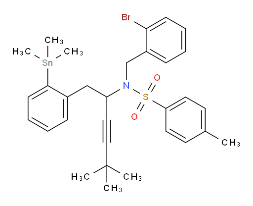 N-(2-bromobenzyl)-N-(5,5-dimethyl-1-(2-(trimethylstannyl)phenyl)hex-3-yn-2-yl)-4-methylbenzenesulfonamide