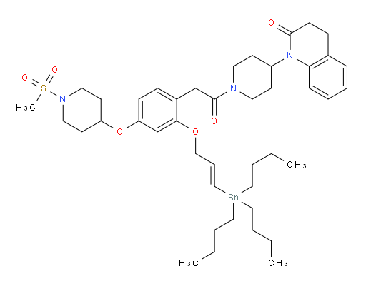 (E)-1-(1-(2-(4-((1-(methylsulfonyl)piperidin-4-yl)oxy)-2-((3-(tributylstannyl)allyl)oxy)phenyl)acetyl)piperidin-4-yl)-3,4-dihydroquinolin-2(1H)-one
