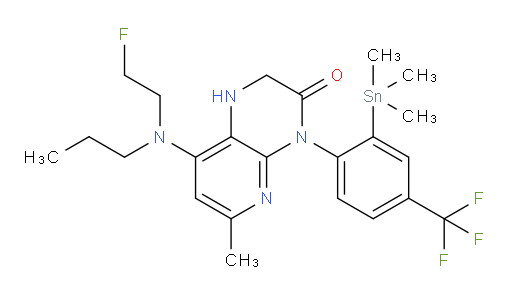 8-((2-fluoroethyl)(propyl)amino)-6-methyl-4-(4-(trifluoromethyl)-2-(trimethylstannyl)phenyl)-1,2-dihydropyrido[2,3-b]pyrazin-3(4H)-one