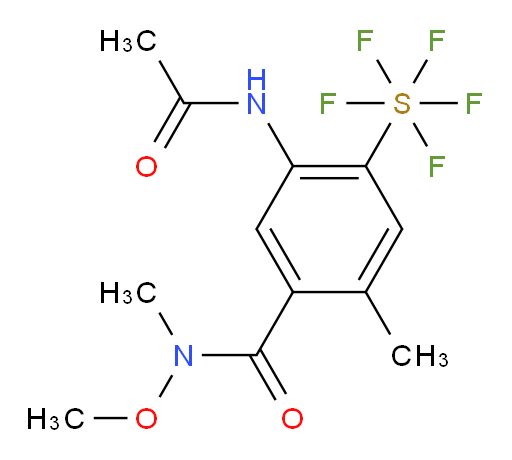 [2-(Acetylamino)-4-[(methoxymethylamino)carbonyl]-5-methylphenyl]sulfur pentafluoride