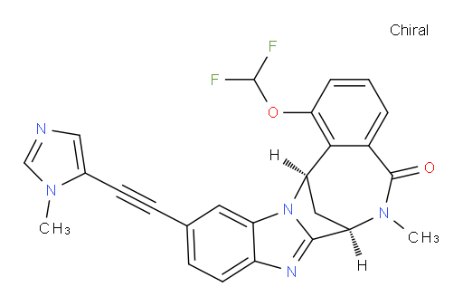 (7R,14R)-1-(difluoromethoxy)-6,7-dihydro-6-methyl-11-[2-(1-methyl-1H-imidazol-5-yl)ethynyl]-7,14-Methanobenzimidazo[1,2-b][2,5]benzodiazocin-5(14H)--one