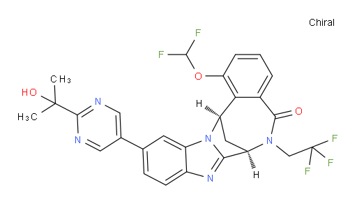 (7R,14R)-1-(difluoromethoxy)-6,7-dihydro-11-[2-(1-hydroxy-1-methylethyl)-pyrimidin-5-yl]-6-(2,2,2-trifluoro-ethyl)-7,14-Methanobenzimidazo[1,2-b][2,5]benzodiazocin-5(14H)--one