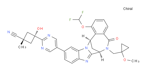 (1S,3s)-3-(5-((7R,14R)-1-(difluoromethoxy)-6-((1-methoxycyclopropyl)methyl)-5-oxo-5,6,7,14-tetrahydro-7,14-methanobenzo[f]benzo[4,5]imidazo[1,2-a][1,4]diazocin-11-yl)pyrimidin-2-yl)-3-hydroxy-1-methylcyclobutanecarbonitrile