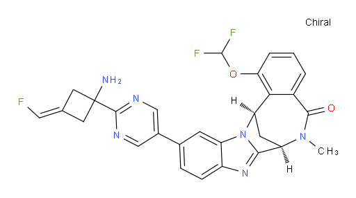 (7R,14R)-11-(2-(1-amino-3-(fluoromethylene)cyclobutyl)pyrimidin-5-yl)-1-(difluoromethoxy)-6-methyl-6,7-dihydro-7,14-methanobenzo[f]benzo[4,5]imidazo[1,2-a][1,4]diazocin-5(14H)-one