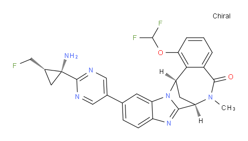 (7R,14R)-11-(2-((1R,2S)-1-amino-2-(fluoromethyl)cyclopropyl)pyrimidin-5-yl)-1-(difluoromethoxy)-6-methyl-6,7-dihydro-7,14-methanobenzo[f]benzo[4,5]imidazo[1,2-a][1,4]diazocin-5(14H)-one