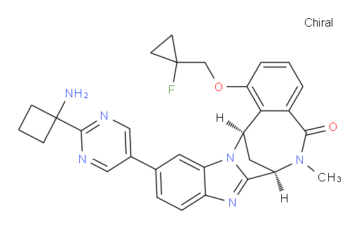 (7R,14R)-11-[2-(1-aminocyclobutyl)-pyrimidin-5-yl]-1-[(1-fluoro-cyclopropyl)methoxy]-6,7-dihydro-6-methyl-7,14-Methanobenzimidazo[1,2-b][2,5]benzodiazocin-5(14H)--one
