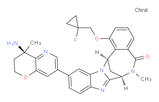 (7R,14R)-11-[(4R)-4-amino-3,4-dihydro-4-methyl-2H-pyrano[3,2-b]pyridin-7-yl]-1-[(1-fluoro-cyclopropyl)methoxy]-6,7-dihydro-6-methyl-7,14-Methanobenzimidazo[1,2-b][2,5]benzodiazocin-5(14H)--one