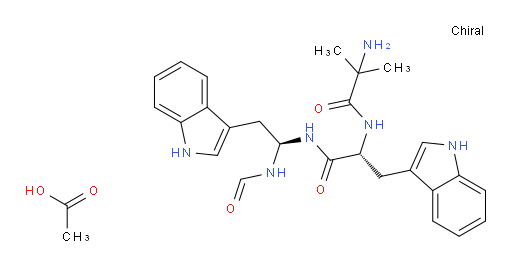 2-amino-N-((R)-1-(((R)-1-formamido-2-(1H-indol-3-yl)ethyl)amino)-3-(1H-indol-3-yl)-1-oxopropan-2-yl)-2-methylpropanamide acetate