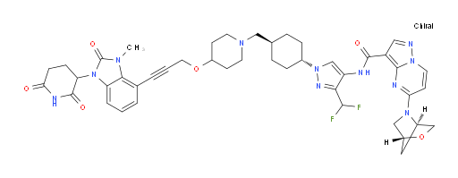 5-((1R,4R)-2-oxa-5-azabicyclo[2.2.1]heptan-5-yl)-N-(3-(difluoromethyl)-1-((1r,4R)-4-((4-((3-(1-(2,6-dioxopiperidin-3-yl)-3-methyl-2-oxo-2,3-dihydro-1H-benzo[d]imidazol-4-yl)prop-2-yn-1-yl)oxy)piperidin-1-yl)methyl)cyclohexyl)-1H-pyrazol-4-yl)pyrazolo[1,5-a]pyrimidine-3-carboxamide