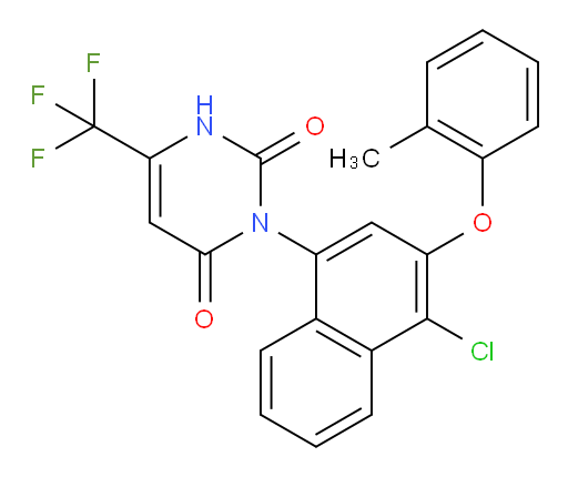 3-(4-chloro-3-(o-tolyloxy)naphthalen-1-yl)-6-(trifluoromethyl)pyrimidine-2,4(1H,3H)-dione