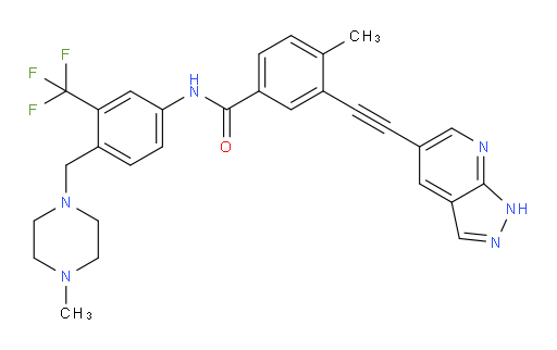 3-((1H-pyrazolo[3,4-b]pyridin-5-yl)ethynyl)-4-methyl-N-(4-((4-methylpiperazin-1-yl)methyl)-3-(trifluoromethyl)phenyl)benzamide