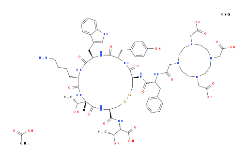 L-Threonine, N-[[4,7,10-tris(carboxymethyl)-1,4,7,10-tetraazacyclododec-1-yl]acetyl]-D-phenylalanyl-L-cysteinyl-L-tyrosyl-D-tryptophyl-L-lysyl-L-threonyl-L-cysteinyl-, cyclic (2→7)-disulfide, acetate (salt)
