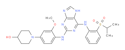 1-(4-((6-((2-(isopropylsulfonyl)phenyl)amino)-7H-purin-2-yl)amino)-3-methoxyphenyl)piperidin-4-ol
