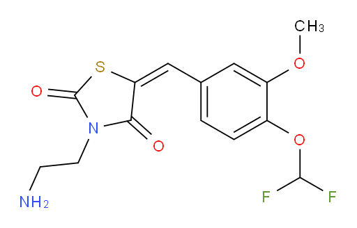 (5E)-3-(2-aminoethyl)-5-{[4-(difluoromethoxy)-3-methoxyphenyl]methylidene}-1,3-thiazolidine-2,4-dione