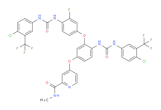 4-(4-(3-(4-chloro-3-(trifluoromethyl)phenyl)ureido)-3-(4-(3-(4-chloro-3-(trifluoromethyl)phenyl)ureido)-3-fluorophenoxy)phenoxy)-N-methylpicolinamide