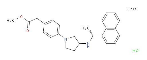 methyl 2-(4-((S)-3-(((R)-1-(naphthalen-1-yl)ethyl)amino)pyrrolidin-1-yl)phenyl)acetate hydrochloride