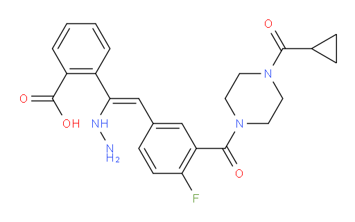 2-[(Z)-2-{3-[4-(cyclopropanecarbonyl)piperazine-1-carbonyl]-4-fluorophenyl}-1-hydrazinylethenyl]benzoic acid: [Intermediate] ( Impurity B)