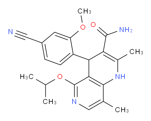 4-(4-cyano-2-methoxyphenyl)-5-isopropoxy-2,8-dimethyl-1,4-dihydro-1,6-naphthyridine-3-carboxamide