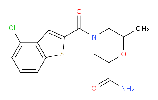 4-(4-chlorobenzo[b]thiophene-2-carbonyl)-6-methylmorpholine-2-carboxamide