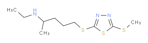 N-ethyl-5-((5-(methylthio)-1,3,4-thiadiazol-2-yl)thio)pentan-2-amine