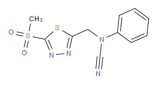 N-((5-(methylsulfonyl)-1,3,4-thiadiazol-2-yl)methyl)-N-phenylcyanamide