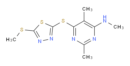 N,2,5-trimethyl-6-((5-(methylthio)-1,3,4-thiadiazol-2-yl)thio)pyrimidin-4-amine