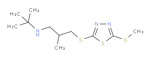N-(tert-butyl)-2-methyl-3-((5-(methylthio)-1,3,4-thiadiazol-2-yl)thio)propan-1-amine