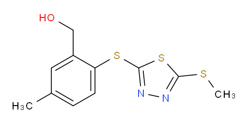 (5-methyl-2-((5-(methylthio)-1,3,4-thiadiazol-2-yl)thio)phenyl)methanol
