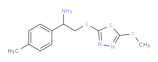 2-((5-(methylthio)-1,3,4-thiadiazol-2-yl)thio)-1-(p-tolyl)ethanamine