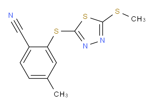4-methyl-2-((5-(methylthio)-1,3,4-thiadiazol-2-yl)thio)benzonitrile