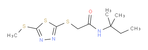 2-((5-(methylthio)-1,3,4-thiadiazol-2-yl)thio)-N-(tert-pentyl)acetamide