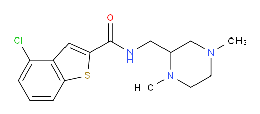 4-chloro-N-((1,4-dimethylpiperazin-2-yl)methyl)benzo[b]thiophene-2-carboxamide