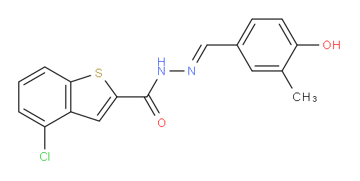 (E)-4-chloro-N'-(4-hydroxy-3-methylbenzylidene)benzo[b]thiophene-2-carbohydrazide