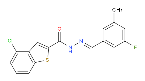 (E)-4-chloro-N'-(3-fluoro-5-methylbenzylidene)benzo[b]thiophene-2-carbohydrazide