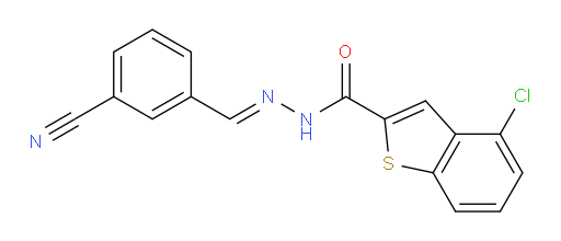 (E)-4-chloro-N'-(3-cyanobenzylidene)benzo[b]thiophene-2-carbohydrazide