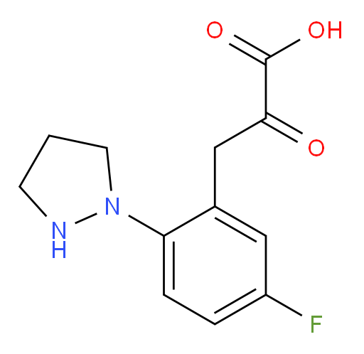 3-(5-fluoro-2-(pyrazolidin-1-yl)phenyl)-2-oxopropanoic acid