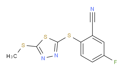 5-fluoro-2-((5-(methylthio)-1,3,4-thiadiazol-2-yl)thio)benzonitrile