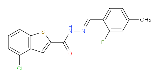 (E)-4-chloro-N'-(2-fluoro-4-methylbenzylidene)benzo[b]thiophene-2-carbohydrazide