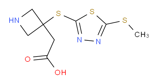 2-(3-((5-(methylthio)-1,3,4-thiadiazol-2-yl)thio)azetidin-3-yl)acetic acid