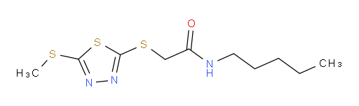 2-((5-(methylthio)-1,3,4-thiadiazol-2-yl)thio)-N-pentylacetamide