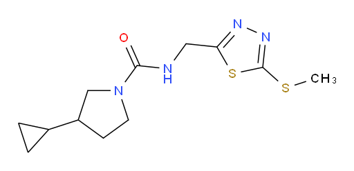 3-cyclopropyl-N-((5-(methylthio)-1,3,4-thiadiazol-2-yl)methyl)pyrrolidine-1-carboxamide