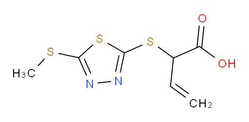 2-((5-(methylthio)-1,3,4-thiadiazol-2-yl)thio)but-3-enoic acid
