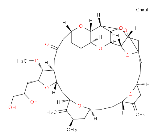 (2R,3R,3aS,7R,8aS,9S,10aR,11S,12R,13aR,13bS,15S,18S,21S,24S,26R,28R,29aS)-2-(2,3-Dihydroxypropyl)hexacosahydro-3-methoxy-26-methyl-20,27-bis(methylene)-11,15:18,21:24,28-triepoxy-7,9-ethano-12,15-methano-9H,15H-furo[3,2-i]furo[2′,3′:5,6]pyrano[4,3-b][1,4]dioxacyclopentacosin-5(4H)-one (ACI)