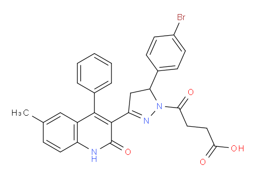 4-[5-(4-bromophenyl)-3-(6-methyl-2-oxo-4-phenyl-1,2-dihydroquinolin-3-yl)-4,5-dihydro-1H-pyrazol-1-yl]-4-oxobutanoic acid